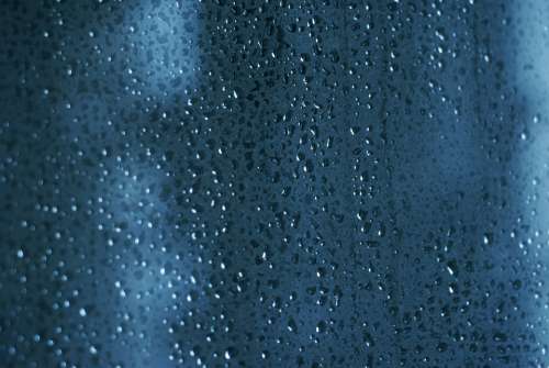 Water Drops Liquid Droplets Drop Blue Rain