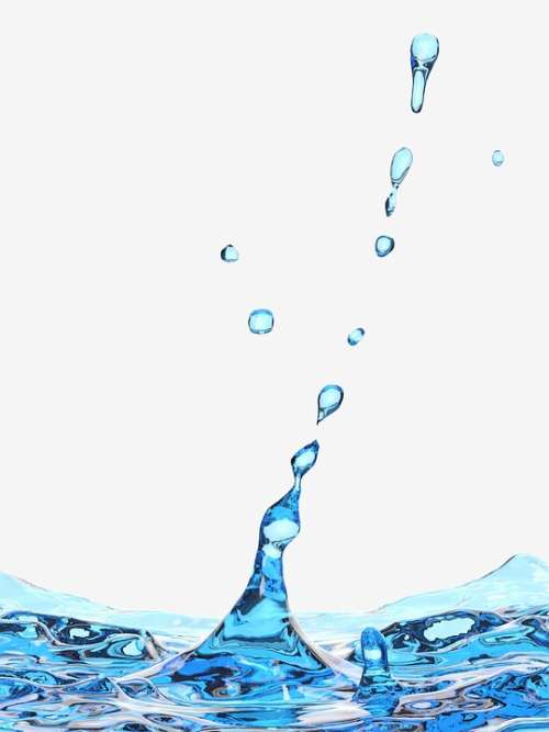 Water Splash Blue Drops Beautiful Closeup Wave