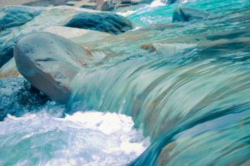 Water Rapids Stream Cascade Waterfall River Rocks