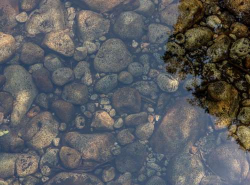 Water Stones Ground Pebbles Pond Lake River