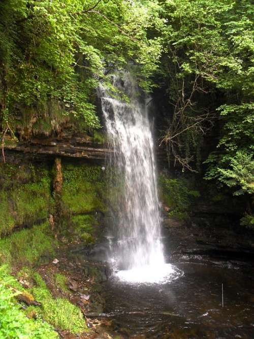 Waterfall Green Water Nature Cascade Scenic