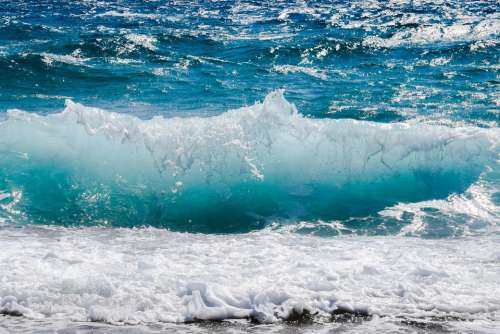 Wave Smashing Foam Spray Sea Nature Wind Splash