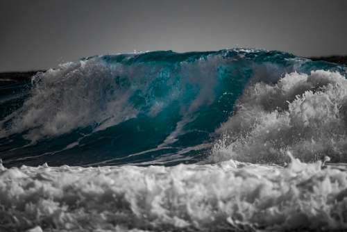 Wave Water Surf Ocean Sea Spray Wind Motion