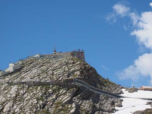 Weather Station Säntis Summit Area Mountain Peak