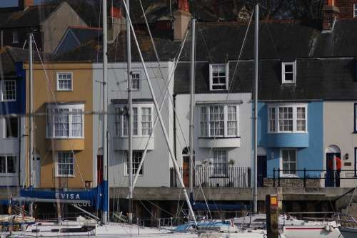 Weymouth Harbour Boats Cottages Colourful Dorset