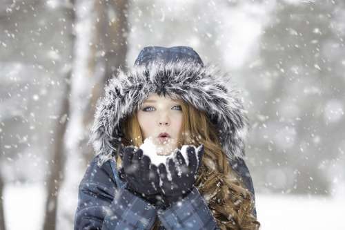 Winter Redhead Female Portrait Cold Girl Outdoor