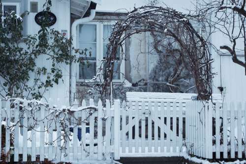 Winter Christmas Outdoor House Decoration White