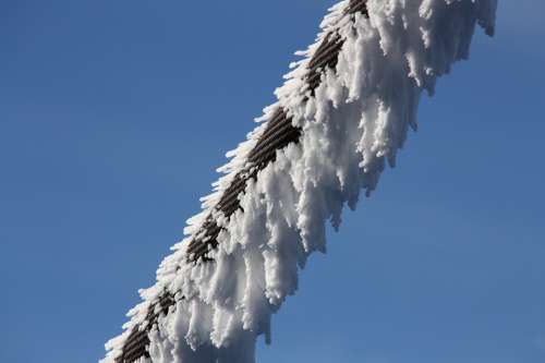 Winter Snow Ice Cold Alpine Frost Crystals Sky