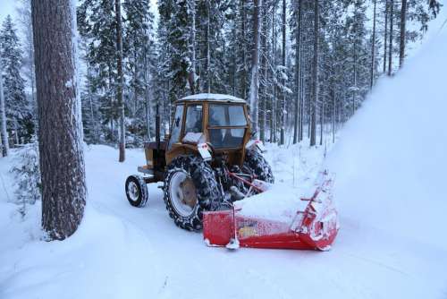 Winter Snow Snow Thrower Tractor Road Cleaning
