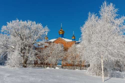 Winter Snow Sky Temple