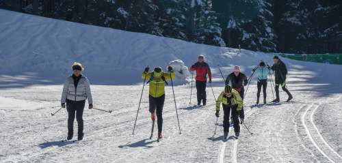 Winter Snow Dolomiti Skiing Cross Country Cross