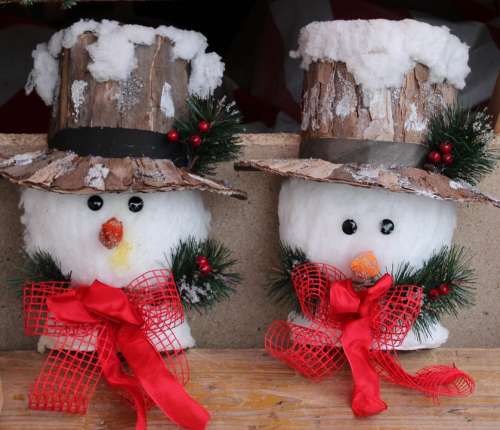 Winter Snowman Figures Decoration Cap Christmas