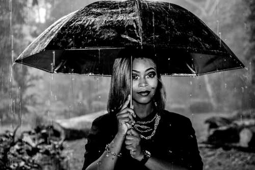 Woman Umbrella Rain Raining Black And White Female