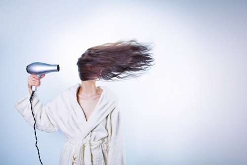 Woman Hair Drying Girl Female Person Attractive