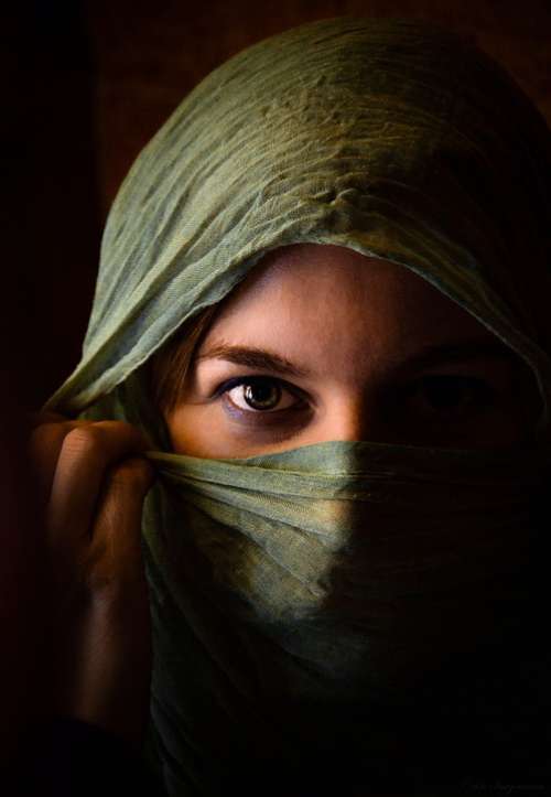 Woman Girl Eye Models Scarf Beauty Arabic Veil