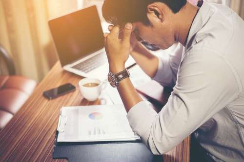 Work Stressed Accounts Man Working Thinking