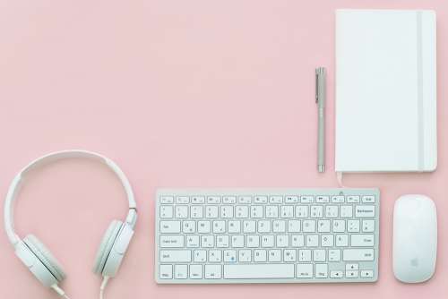 Workplace Office Desk Blogging Keyboard Mouse