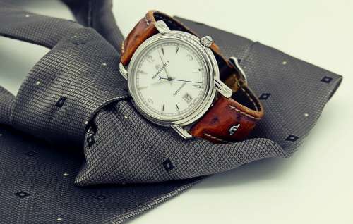 Wrist Watch Clock Tie Mens Man Men'S Accessory