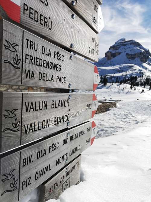 Written Fanes Dolomites Trails Alps Mountain