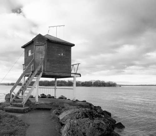 Yatching Hut Water Nature Lake Clouds