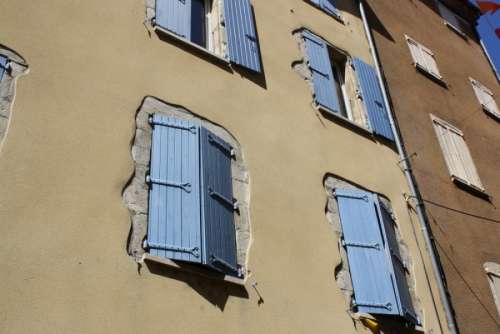 shuttered windows in France