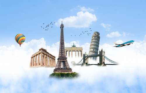 European monuments in the clouds
