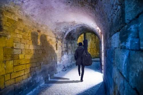 Walking in a tunnel