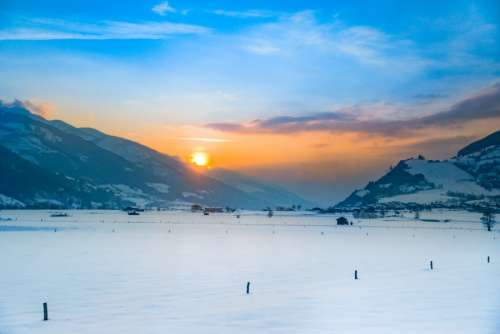 Sunset in the alps