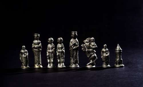 A Line Up Of Chess Pieces Photo