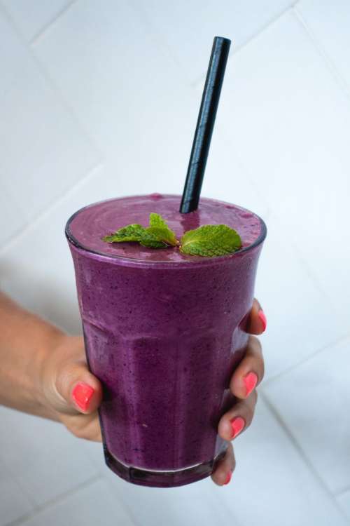 Colorful purple healthy smoothie