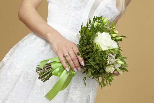 Wedding Bouquet And A Ring Are Essential Elements Of The Wedding