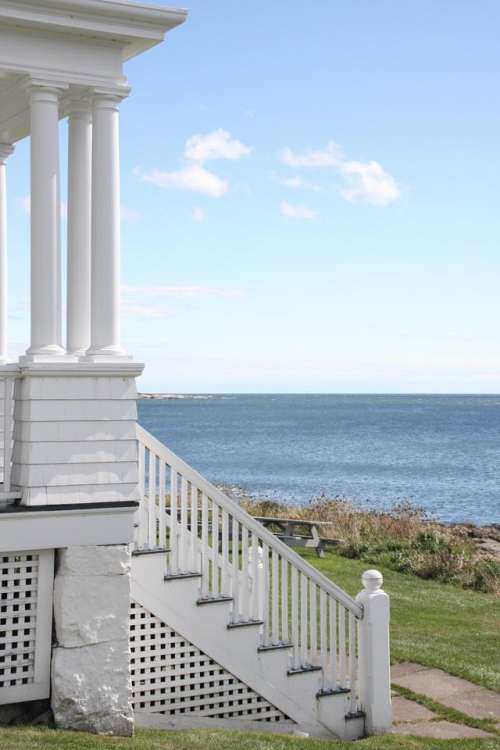 Maine Owls Head Light Clouds Sky Weather Porch