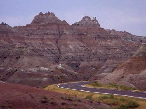 South Dakota Badlands Drive Road Mountains