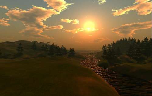 MUVE virtual worlds sunset DigiWorldz sun