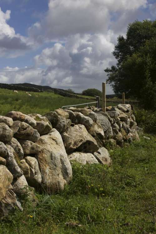 Stone Wall Stone Stone Texture Field Cloud