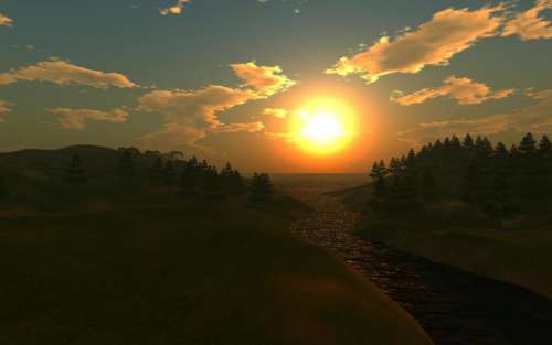 MUVE virtual worlds sunset DigiWorldz sun