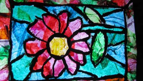 Flower art stained glass