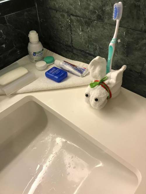 Toothpaste toothbrush sink 
