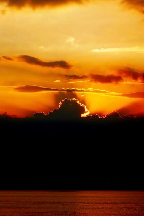 sun sunset cloud evening orange