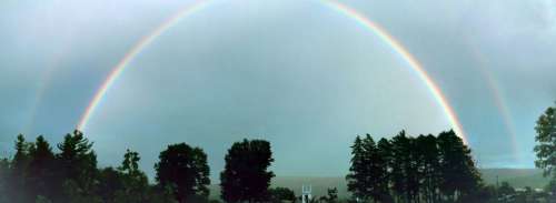 rainbow Vermont Burr and Burton Academy panorama