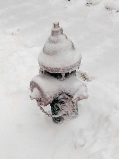 Fire hydrant in winter snow hydrant