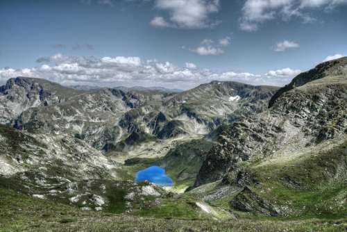 lake landscape mountain peak nature