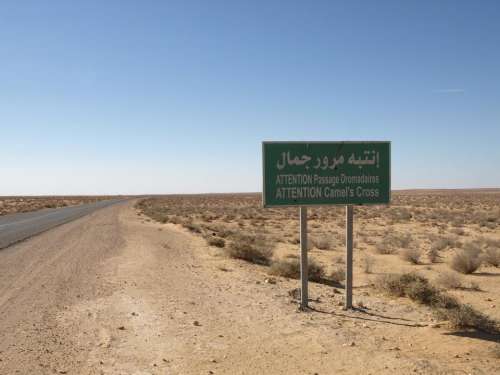 road sign desert