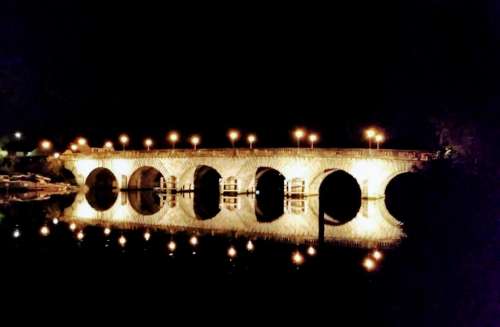 bridge maidenhead reflections night mirror image