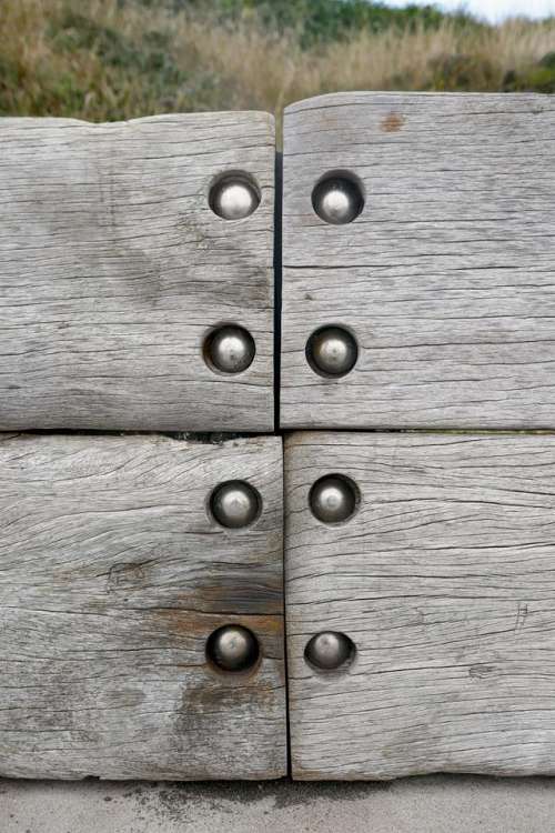 timber bolt rivet plank weathered