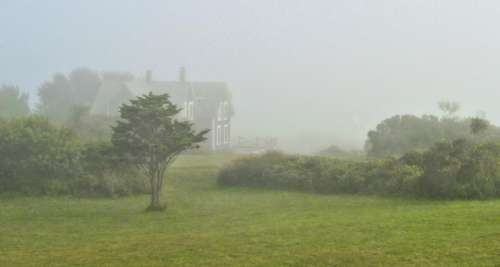 Landscape Aquinnah Martha's Vineyard fog mist
