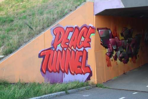 peace tunnel tunnel peace street art art