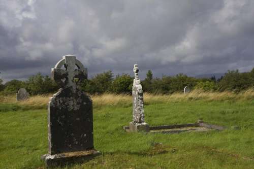 Cemetery Tombstone Clouds Weather Ireland