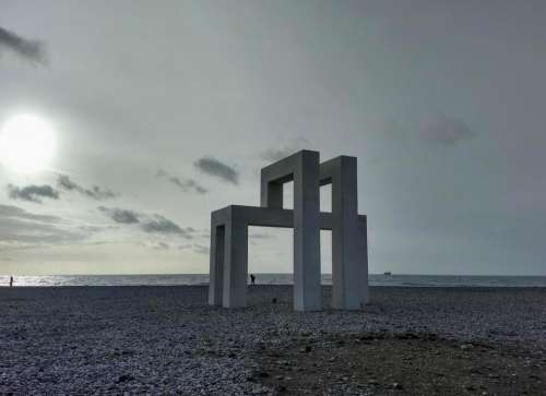 le havre sculpture beach winter Ocean Gate