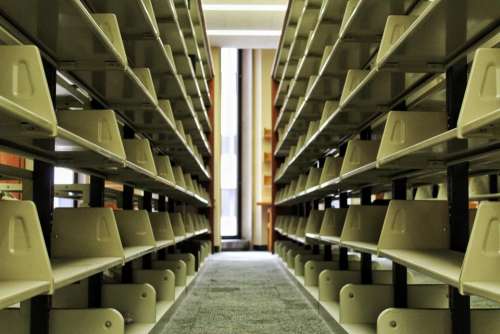 library libraries books shelves stacks